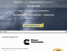 Tablet Screenshot of kinziegenerators.com